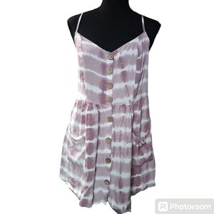 Ocean Drive Size L Tie Dye Button Front Dress